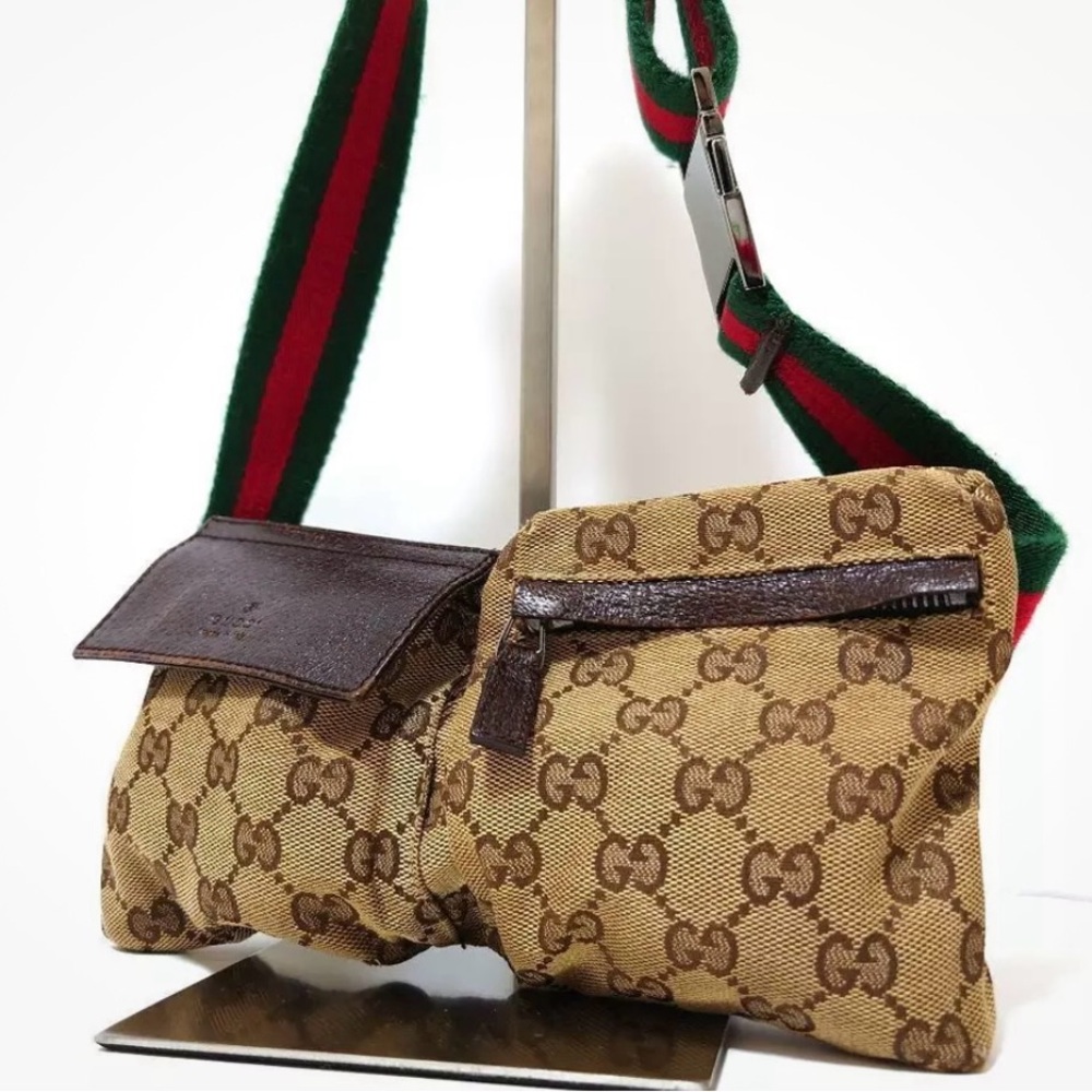 GUCCI Authentic GG Waist Pouch shoulder Shelly Line Bumbag Belt Bag